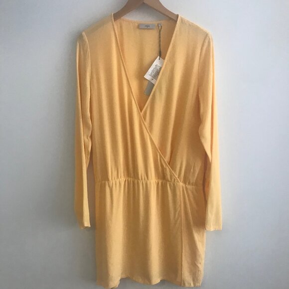 Minimum Drop Waist silk viscose dress yellow euro 36 / small NWT - Picture 4 of 10